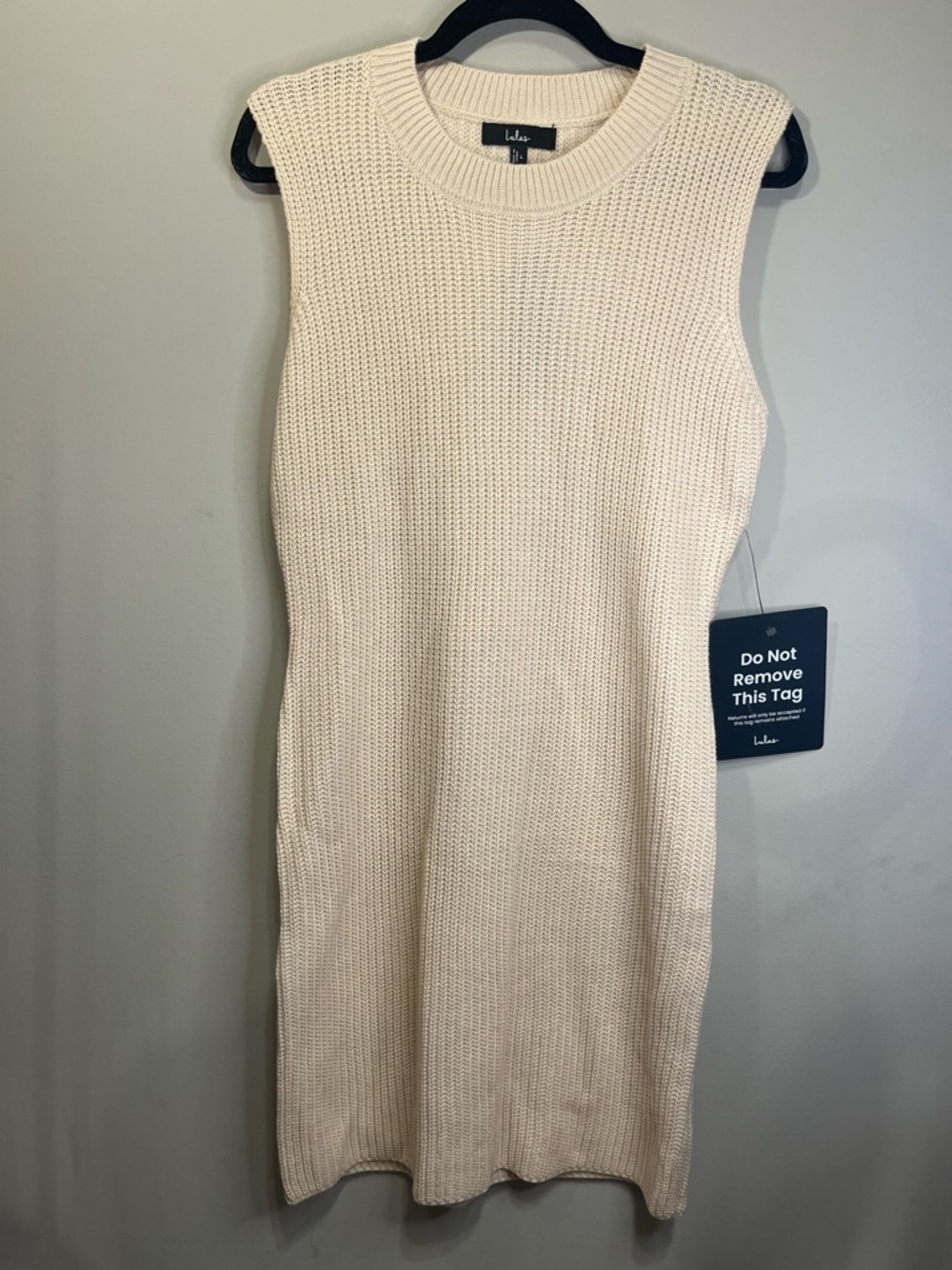 Lulu's Cream Sleeveless Knit Midi Dress